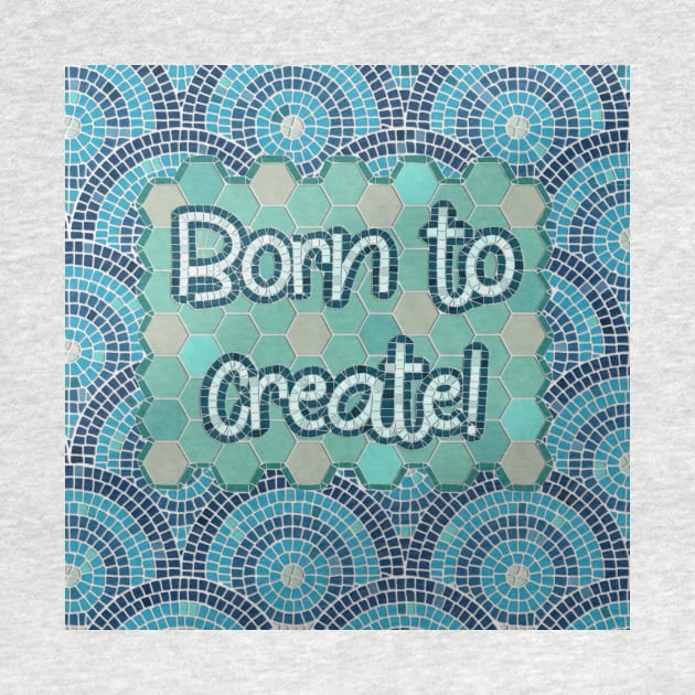 Born to Create Mosaic Art // Blue Tiled Pattern by creativebakergb